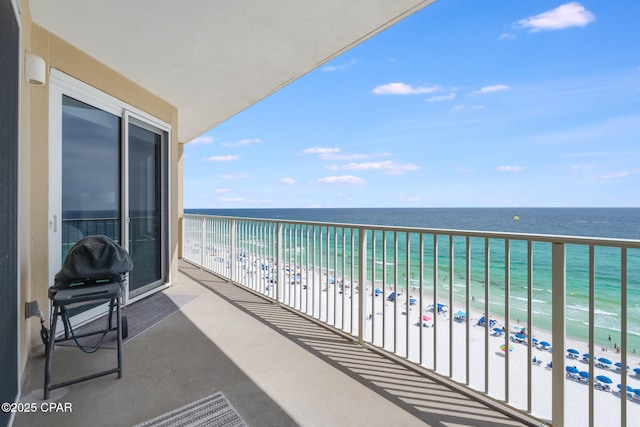 10713 Front Beach Rd Unit 904, Panama City Beach, FL 32407 - balcony featuring view of water and beach and area for grilling