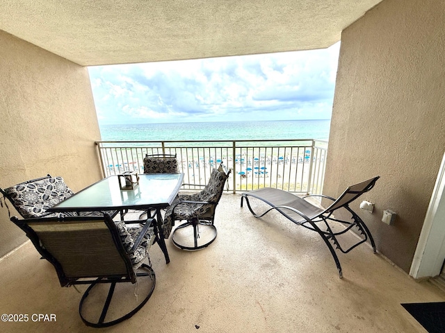 14701 Front Beach Rd Unit 536, Panama City Beach, FL 32413 - balcony featuring view of water and beach and outdoor dining area