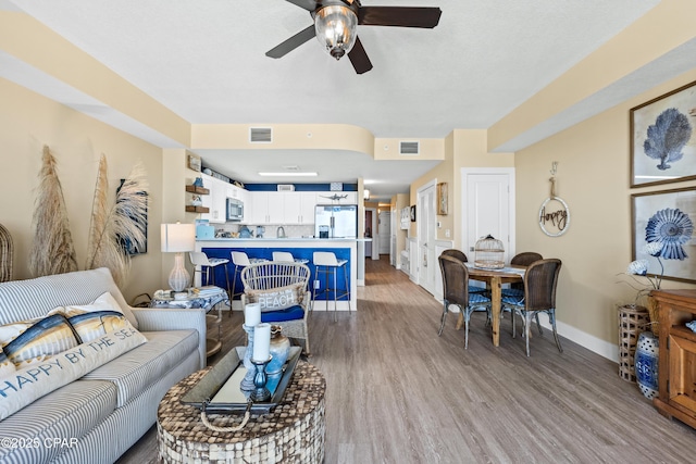 15928 Front Beach Rd Unit 3-2005, Panama City Beach, FL 32413 - living room featuring light wood-style flooring and ceiling fan