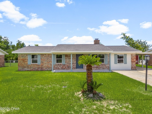 2020 Greenbriar Blvd, Lynn Haven, FL 32444 - single story home with a chimney, brick siding, and a shingled roof