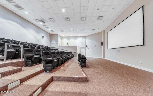16819 Front Beach Rd Unit 107, Panama City Beach, FL 32413 - home theater room with carpet flooring and a drop ceiling