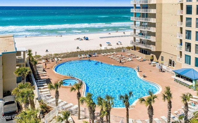 16819 Front Beach Rd Unit 107, Panama City Beach, FL 32413 - view of swimming pool with view of water and beach