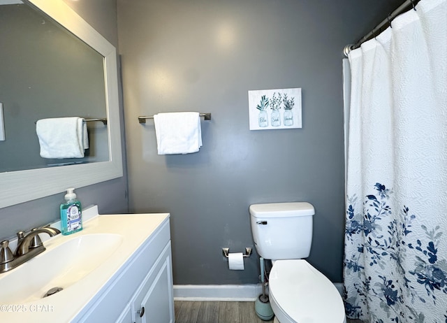 2816 N Panama Ave Unit A & B, Panama City, FL 32405 - full bathroom with vanity, wood finished floors, and a shower with curtain