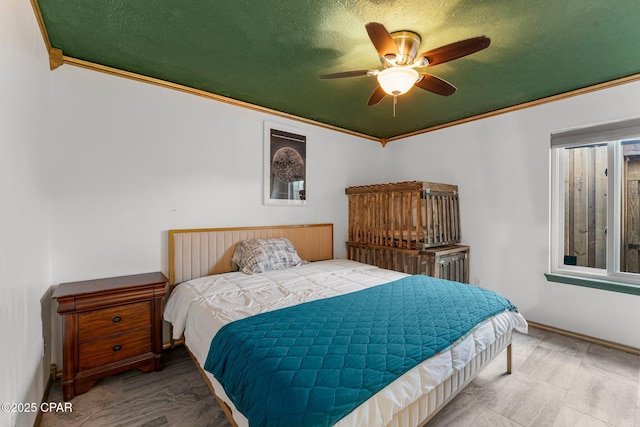 4004 E 7th Cir, Panama City, FL 32404 - bedroom with ornamental molding and a ceiling fan