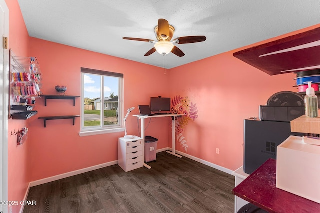 4004 E 7th Cir, Panama City, FL 32404 - office area featuring wood finished floors and a ceiling fan