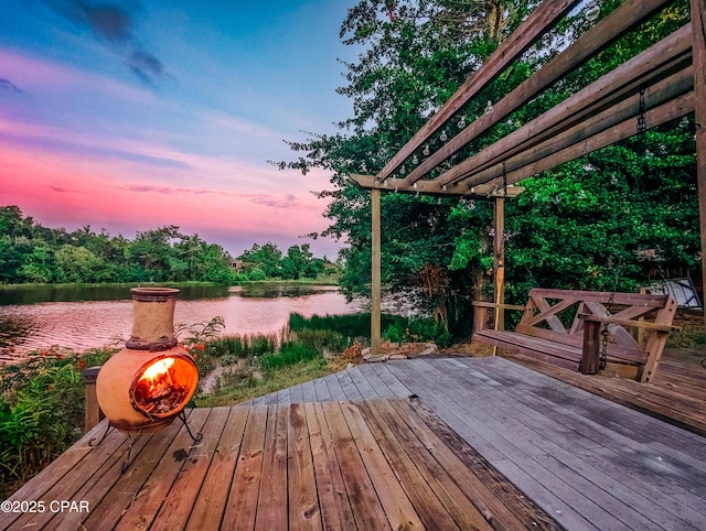 4004 E 7th Cir, Panama City, FL 32404 - deck at dusk with a water view
