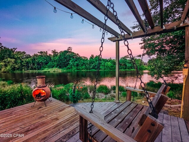 4004 E 7th Cir, Panama City, FL 32404 - wooden terrace with a water view