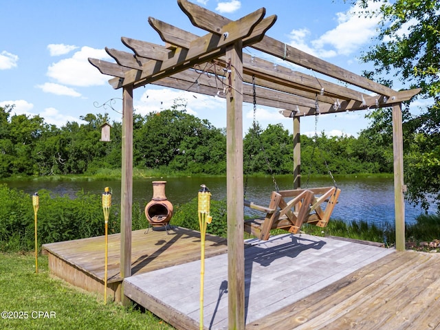 4004 E 7th Cir, Panama City, FL 32404 - dock with a pergola and a deck with water view