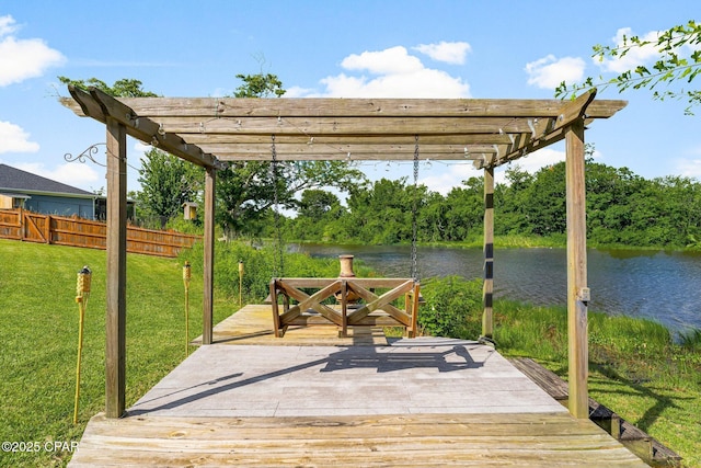 4004 E 7th Cir, Panama City, FL 32404 - deck with a pergola and a water view