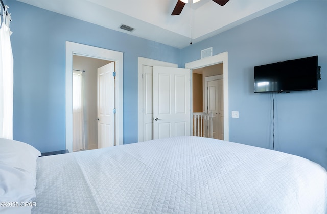 8410 Thomas Dr Unit 1, Panama City Beach, FL 32408 - bedroom with a ceiling fan