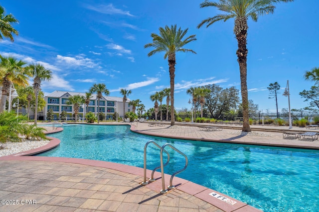 4100 Marriott Dr Unit 402, Panama City Beach, FL 32408 - community pool with a patio area