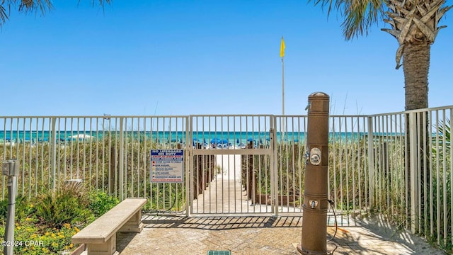 10625 Front Beach Rd Unit 1102, Panama City Beach, FL 32407 - gate featuring view of water and beach