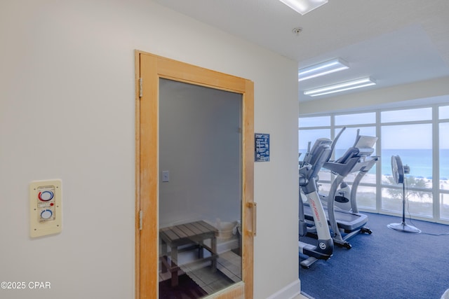 10625 Front Beach Rd Unit 1102, Panama City Beach, FL 32407 - workout area with a water view