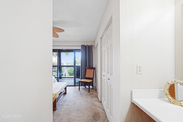 17620 Front Beach Rd Unit 4U, Panama City Beach, FL 32413 - corridor with light carpet and a textured ceiling