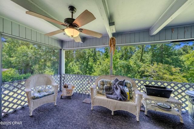 1016 Morgan Ave, Chattahoochee, FL 32324 - view of patio featuring ceiling fan and view of scattered trees