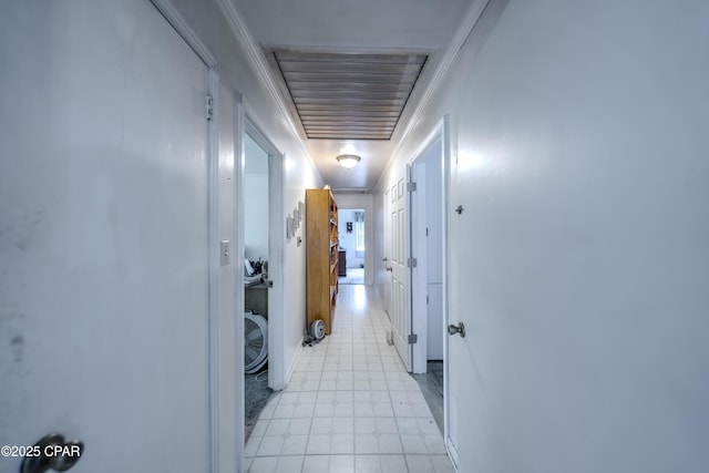 1016 Morgan Ave, Chattahoochee, FL 32324 - hallway featuring ornamental molding and attic access
