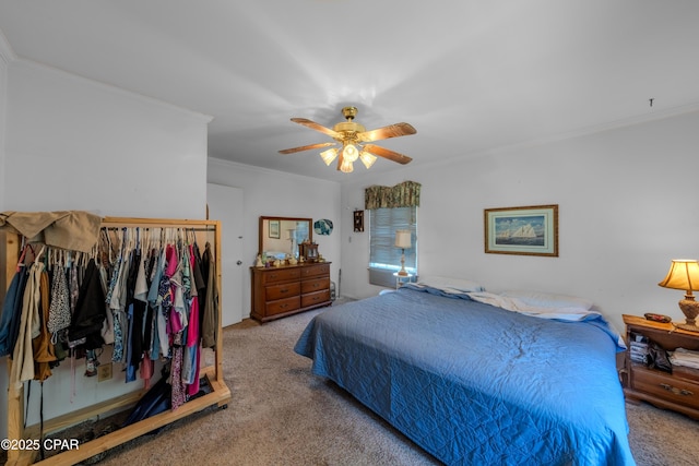 1016 Morgan Ave, Chattahoochee, FL 32324 - bedroom with ornamental molding, carpet, and a ceiling fan