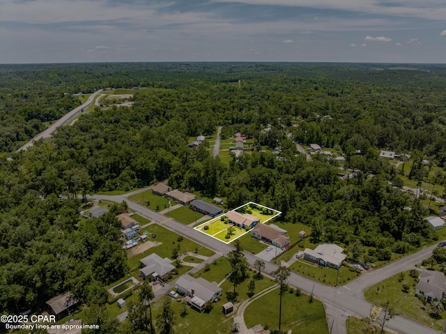 1016 Morgan Ave, Chattahoochee, FL 32324 - aerial overview of property's location with a forest and property boundaries highlighted