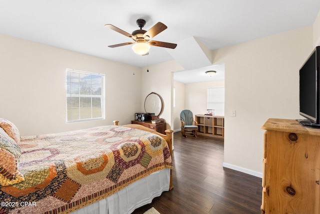 3483 Kynesville Rd, Marianna, FL 32448 - bedroom with dark wood finished floors and a ceiling fan