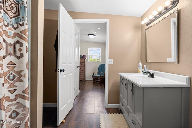 3483 Kynesville Rd, Marianna, FL 32448 - bathroom with vanity and wood-type flooring