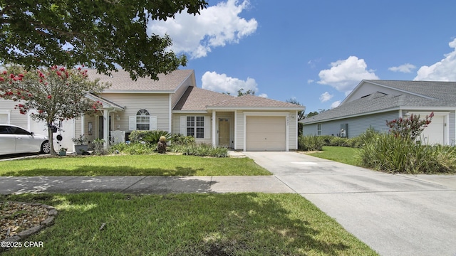3023 Meadow St, Lynn Haven, FL 32444 - view of front facade with an attached garage, concrete driveway, a front lawn, and roof with shingles