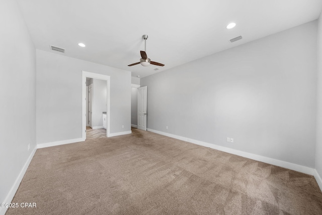 3033 Osprey Cir, Panama City, FL 32405 - spare room with carpet flooring, ceiling fan, and recessed lighting
