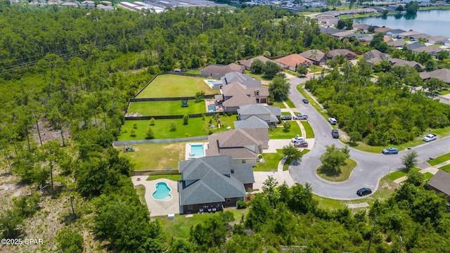 3033 Osprey Cir, Panama City, FL 32405 - aerial view of residential area with a nearby body of water and a pool area