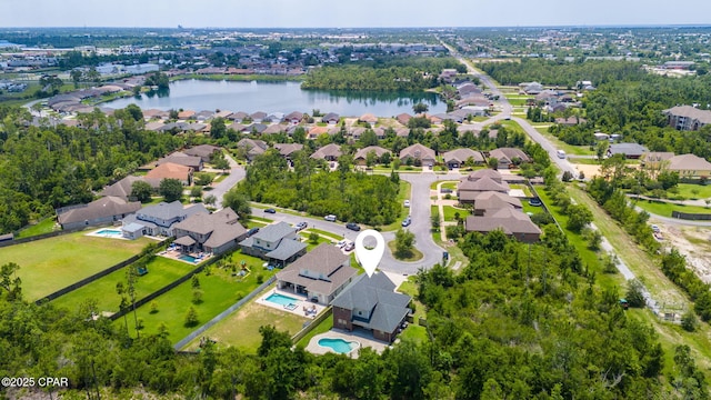 3033 Osprey Cir, Panama City, FL 32405 - aerial view of residential area featuring a nearby body of water and a pool