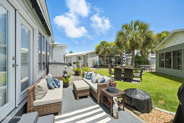 101 Gulf Loop, Panama City Beach, FL 32408 - view of patio / terrace with outdoor lounge area and a residential view