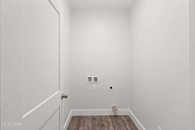 902 Captain Way, Panama City, FL 32404 - washroom with electric dryer hookup, washer hookup, and dark wood-style floors
