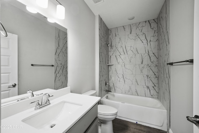 237 Mosaic Dr Unit 42, Port St Joe, FL 32456 - full bathroom featuring vanity, washtub / shower combination, and wood finished floors
