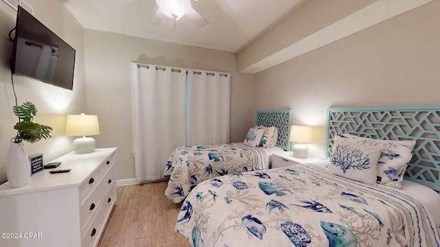11807 Front Beach Rd Unit 1-1608, Panama City Beach, FL 32407 - bedroom with light wood finished floors and ceiling fan