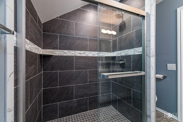 full bathroom featuring a stall shower