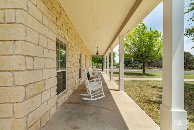view of patio with covered porch