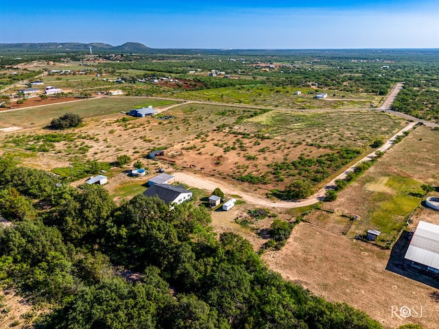 bird's eye view featuring a rural view