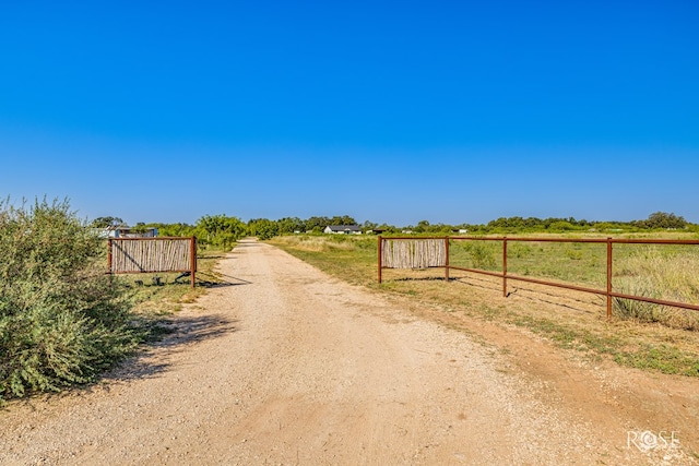 view of street with a rural view