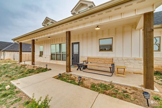 exterior space with covered porch