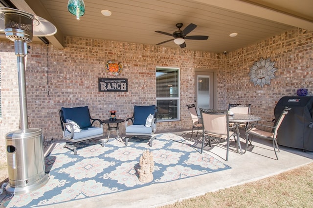 view of patio with ceiling fan