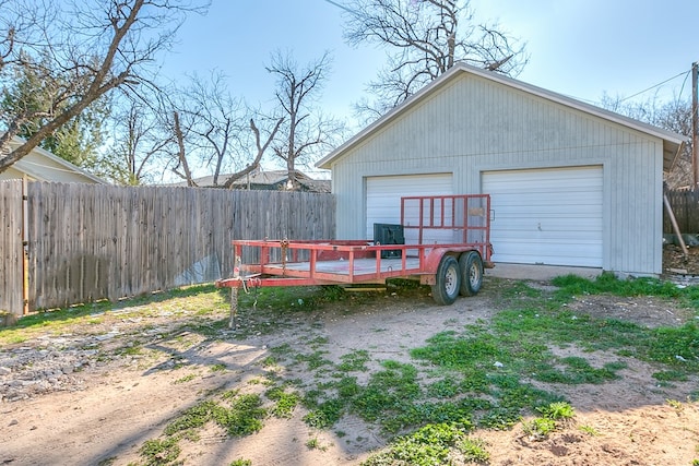 view of garage