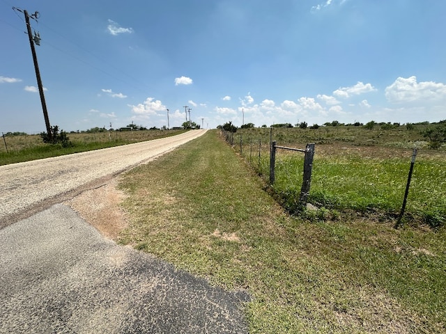 view of road featuring a rural view