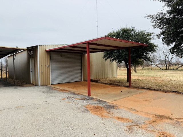 view of garage