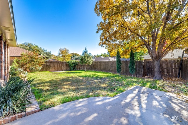 view of yard with a patio