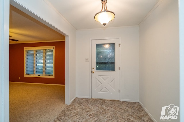 doorway with crown molding