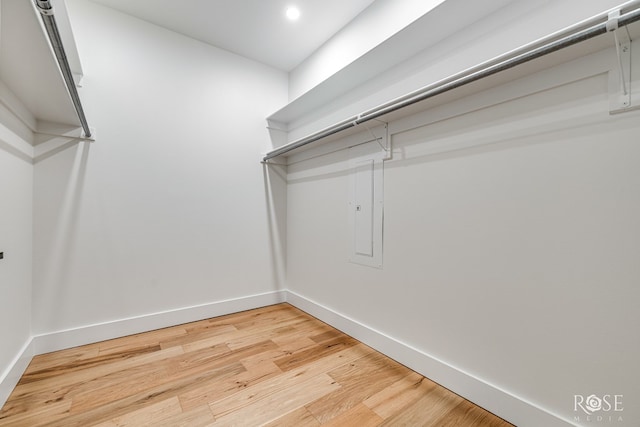 9401 Collett Rd, Robert Lee, TX 76945 - walk in closet with light wood-type flooring and electric panel