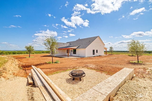 9401 Collett Rd, Robert Lee, TX 76945 - rear view of property with a fire pit and a patio