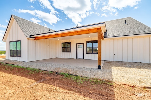 9401 Collett Rd, Robert Lee, TX 76945 - view of front of house featuring roof with shingles, board and batten siding, and a patio