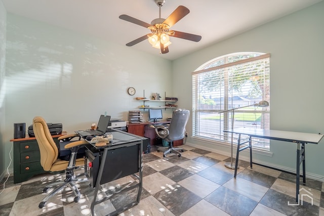 3067 Champions Cir, San Angelo, TX 76904 - office area with ceiling fan and baseboards