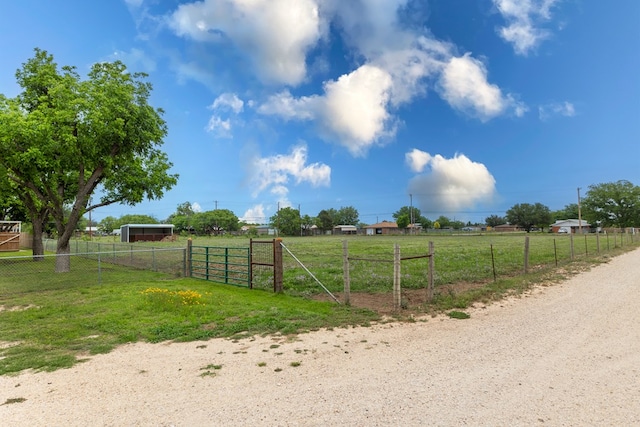 view of street featuring a rural view
