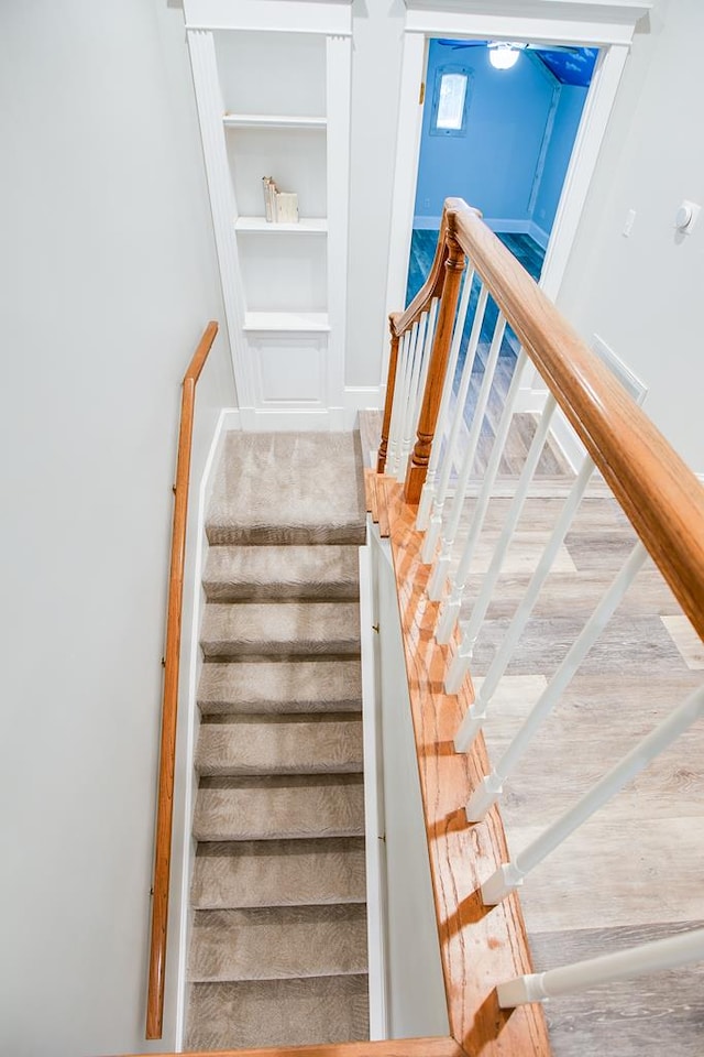 5413 Bent Oak Ct, San Angelo, TX 76904 - stairs featuring built in shelves
