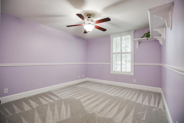 5413 Bent Oak Ct, San Angelo, TX 76904 - carpeted spare room featuring a ceiling fan and baseboards